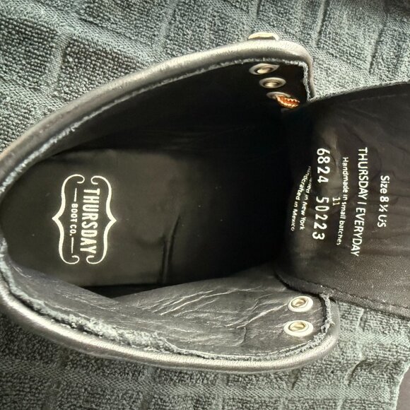 Thursday Boots Diplomats Moc Toe Black Matte Mens 8.5 - Picture 5 of 7